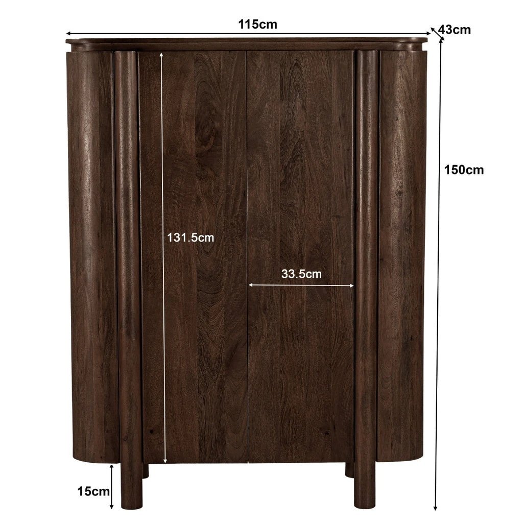 Salano Kast Brown 150 cm by Livingfurn