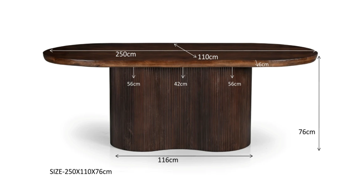 Eettafel Sevilla Brown 250cm by Livingfurn
