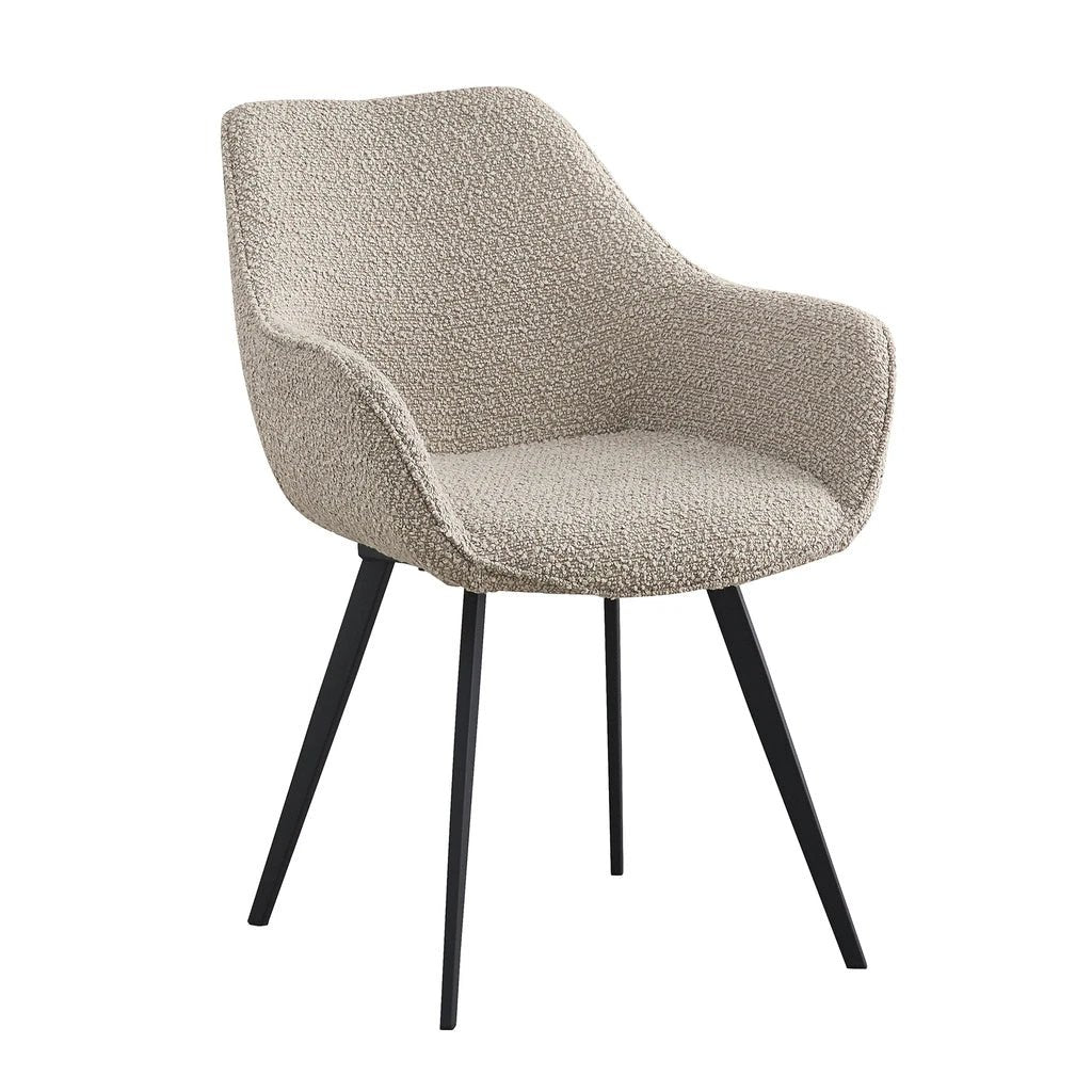 Eetkamerstoel Luca Boucle Beige (set van 2) by Livingfurn