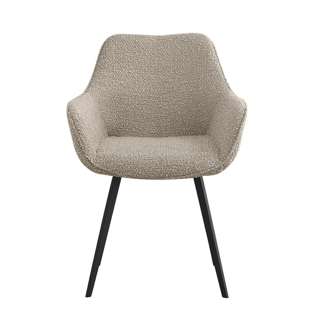 Eetkamerstoel Luca Boucle Beige (set van 2) by Livingfurn