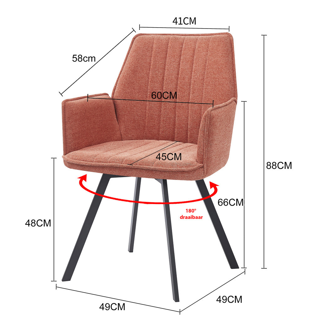Eetkamerstoel Louise Blush - depauwwonen