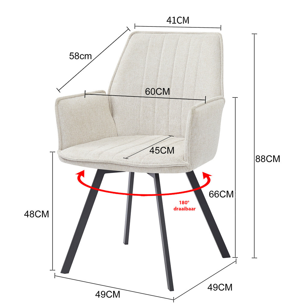 Eetkamerstoel Louise Beige - depauwwonen