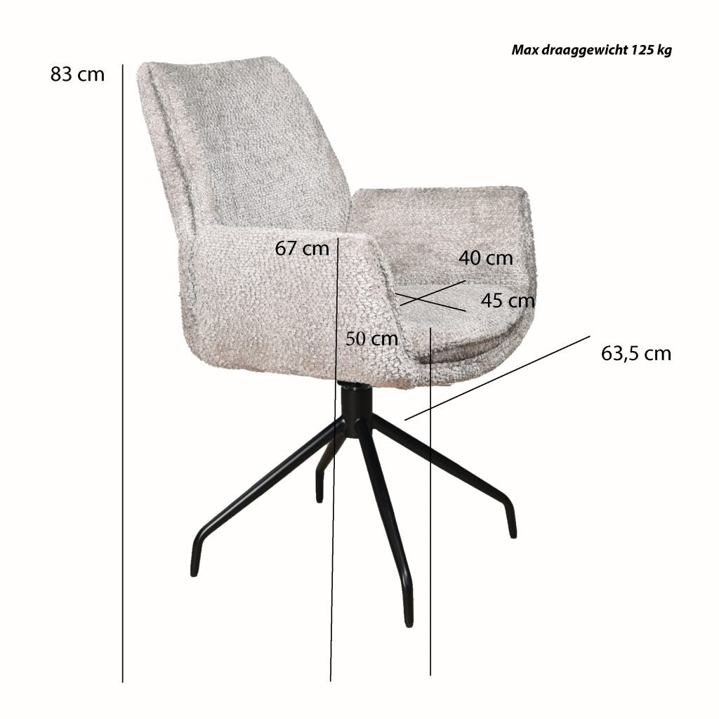 Eetkamerstoel Lisboa Draai | Be Amazing Papyrus - depauwwonen