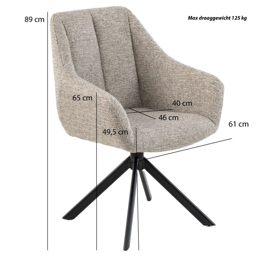 Eetkamerstoel Madrid 360 Draai | Be Great Nature by Moods Collection