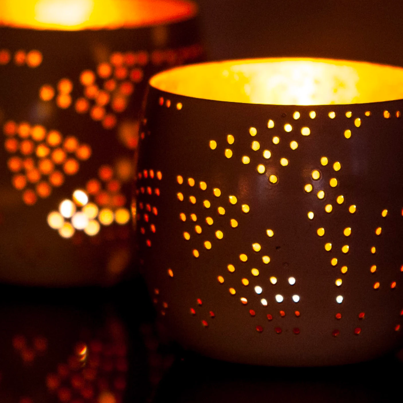 oosterse waxinehouder bol - filigrain stijl wit-goud by Orientaals