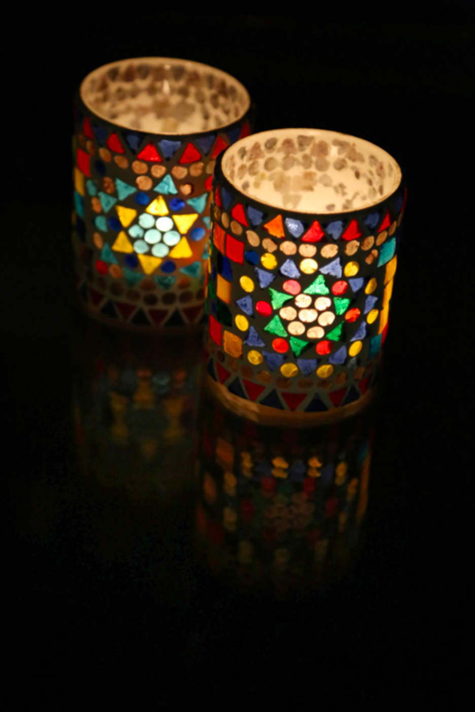 Waxinehouder mozaiek cilinder - Cantara - multi colour - depauwwonen