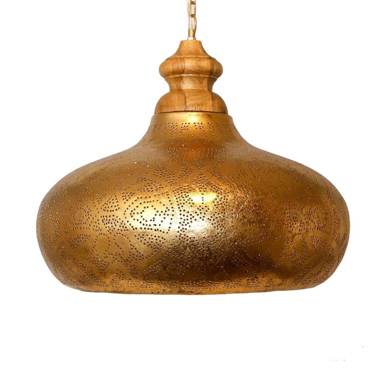 Hanglamp Ameera goud wood 53 cm - depauwwonen