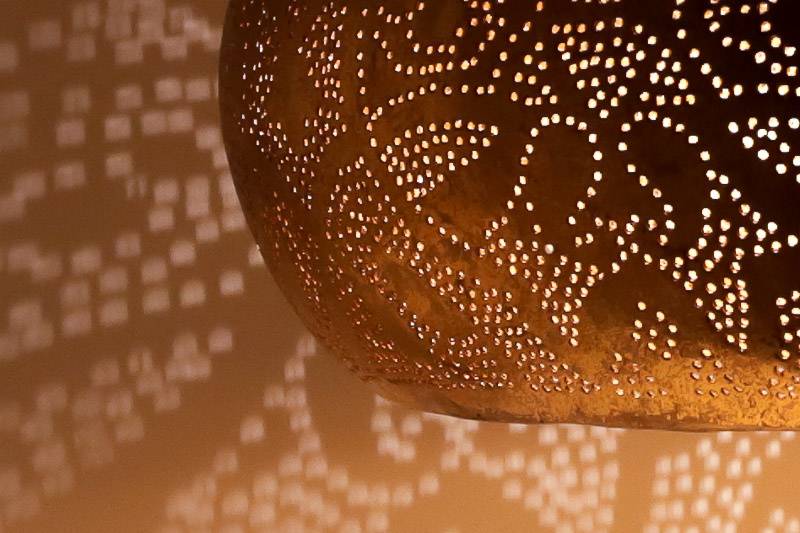 Hanglamp Ameera goud wood 53 cm - depauwwonen