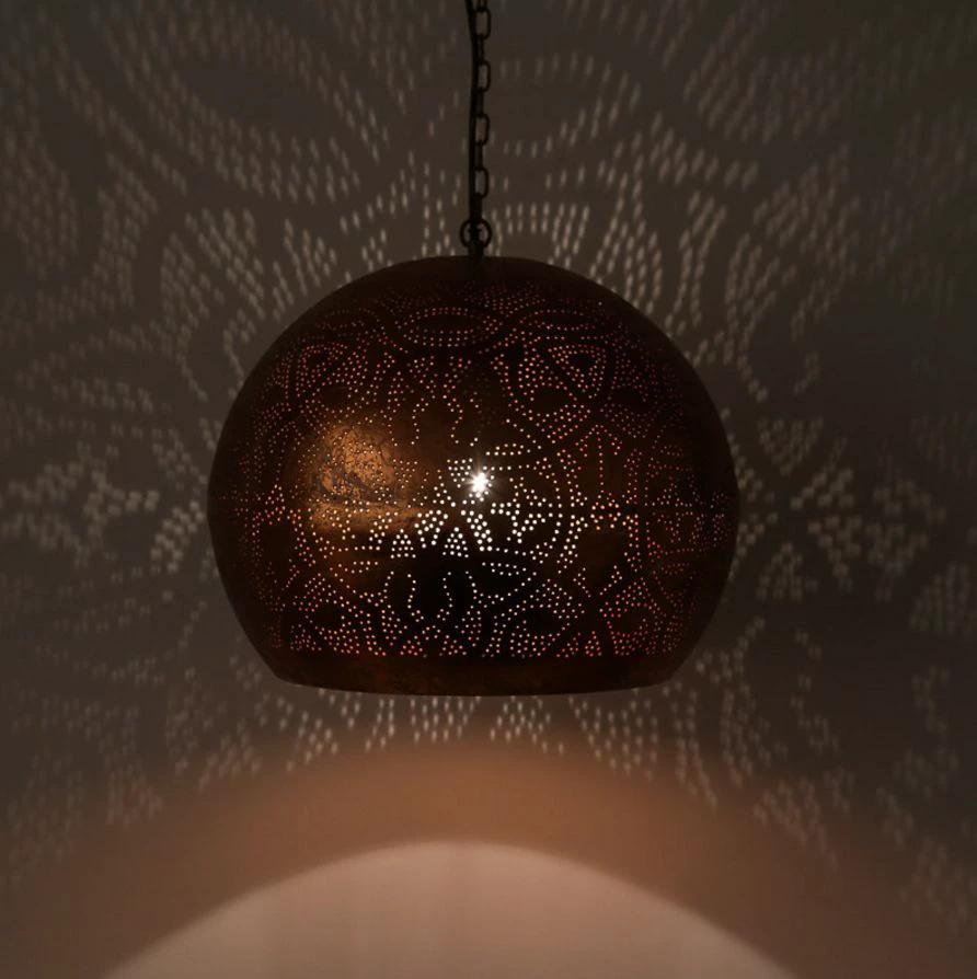 Hanglamp Ameera koper bol - in 2 diameters verkrijgbaar by Orientaals