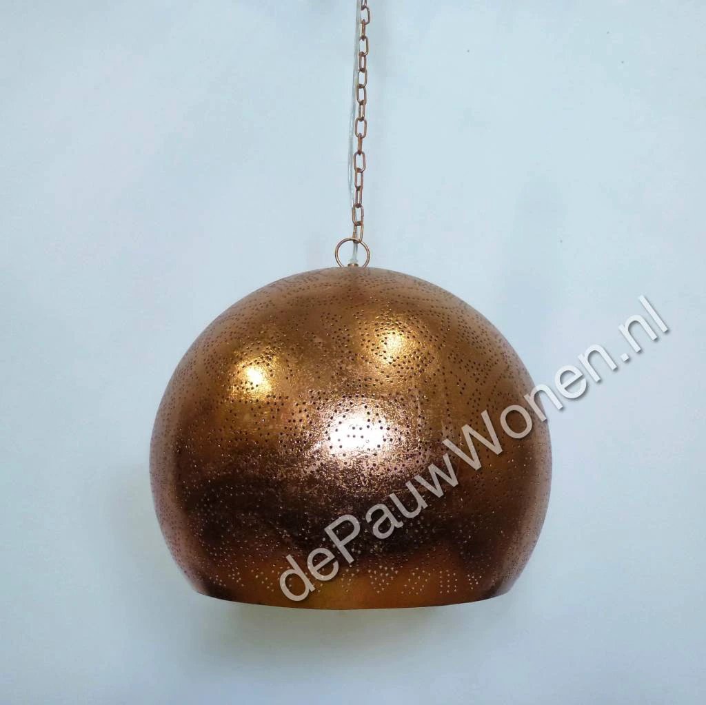 Hanglamp Ameera koper bol - in 2 diameters verkrijgbaar by Orientaals