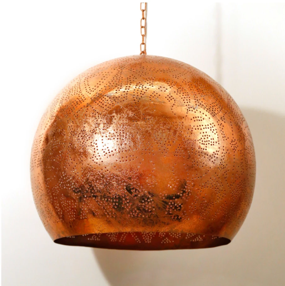 Hanglamp Ameera koper bol - in 2 diameters verkrijgbaar by Orientaals