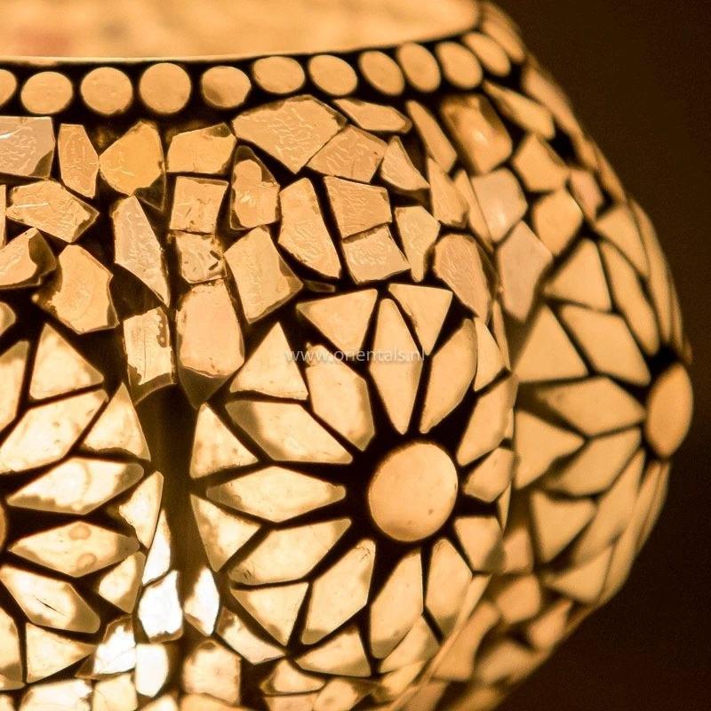 Waxinehouder mozaiek meloen - Adil - wit by Orientaals