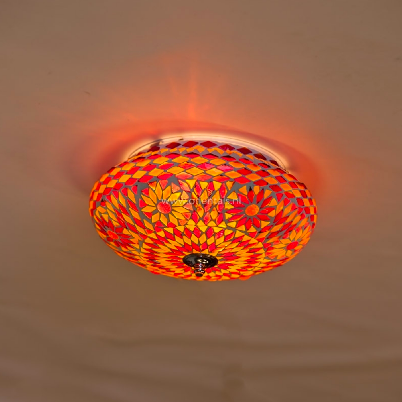 Plafonniere Roya rood-oranje in 2 maten - depauwwonen