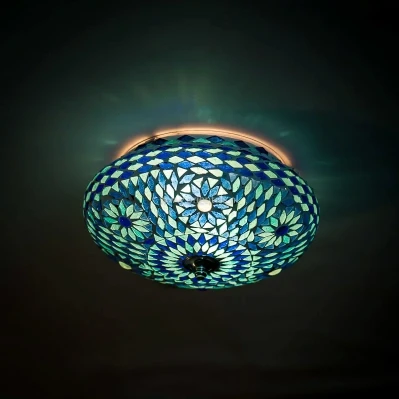 Plafonniere Roya blauw in 2 maten by Orientaals