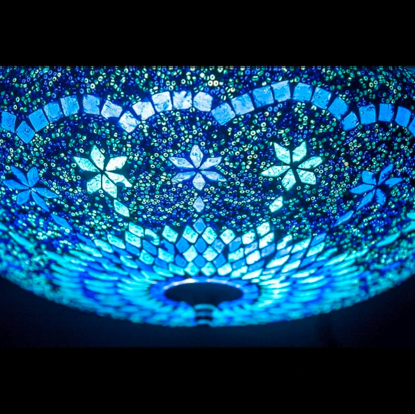 Plafonniere Sabi blauw 38cm by Orientaals