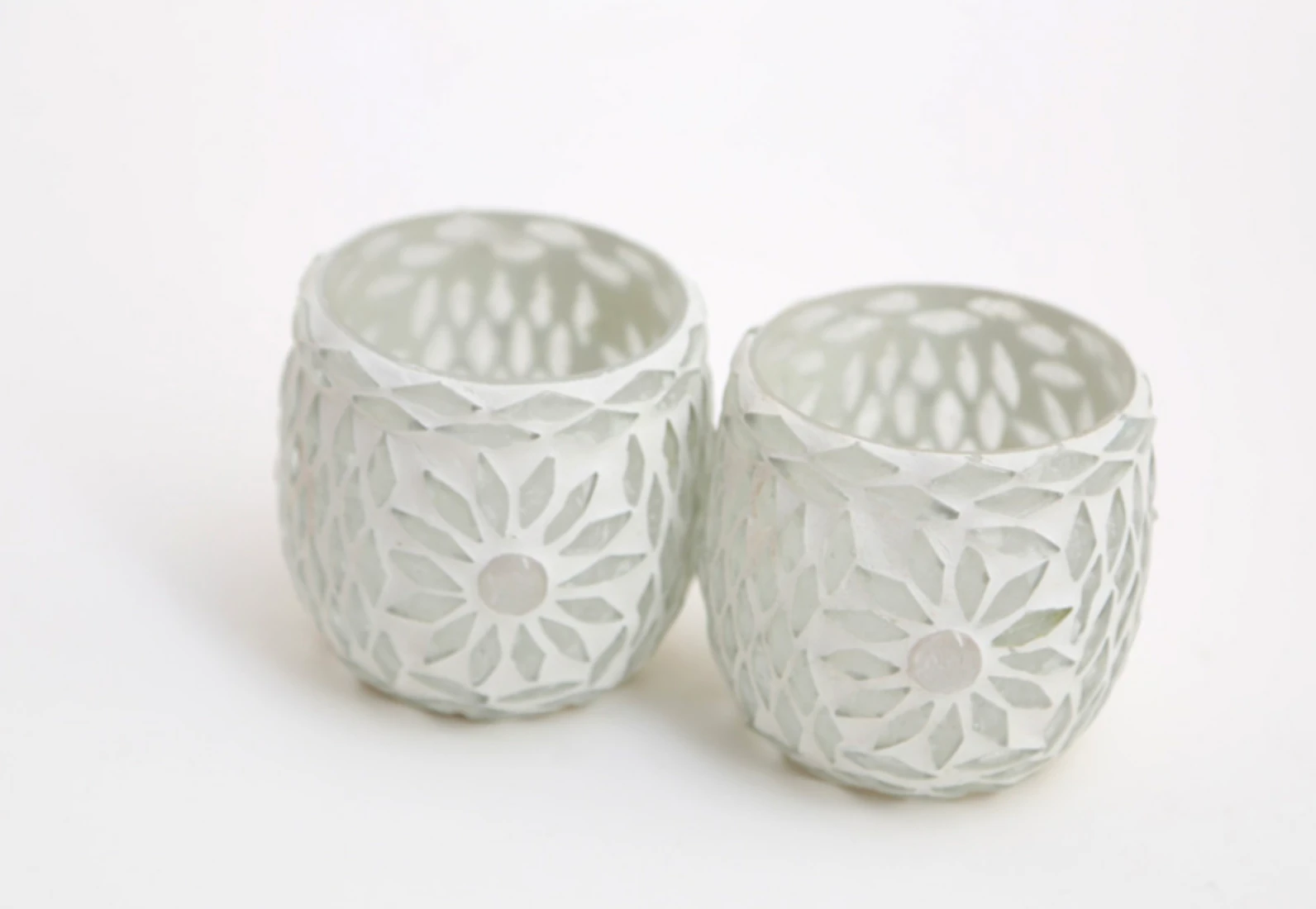 Waxinehouder mozaïek bol Roya transparant in 2 maten by Orientaals