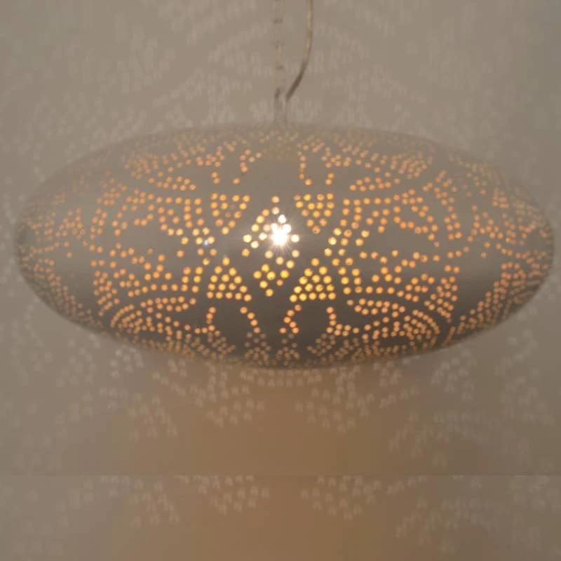 Hanglamp Ameera wit/goud elipse by Orientaals