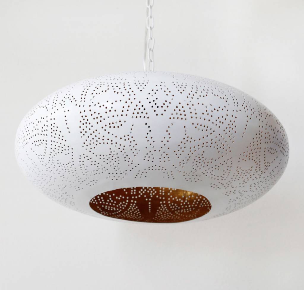 Hanglamp Ameera wit/goud elipse - depauwwonen