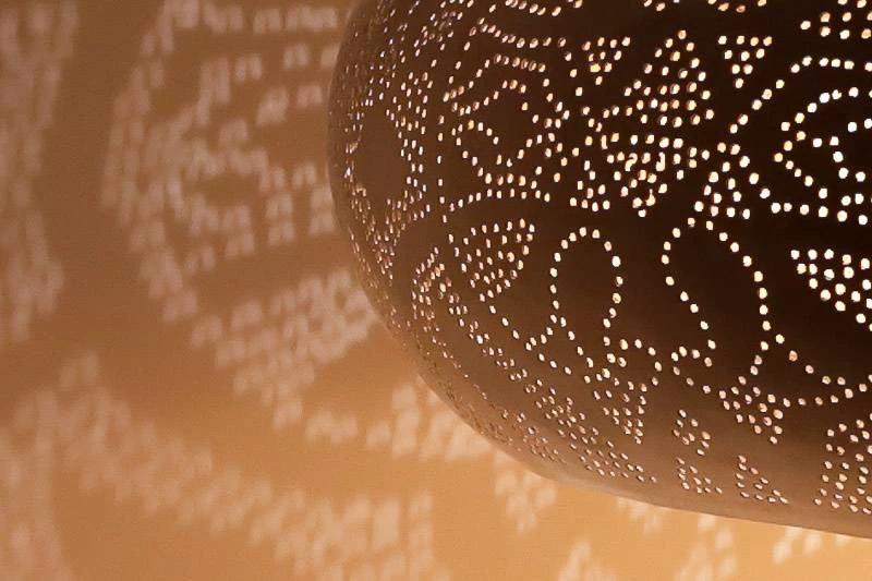 Hanglamp Ameera wit/goud wood 53 cm by Orientaals