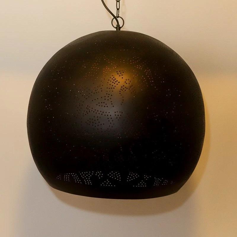 Hanglamp Ameera zwart/koper bol by Orientaals