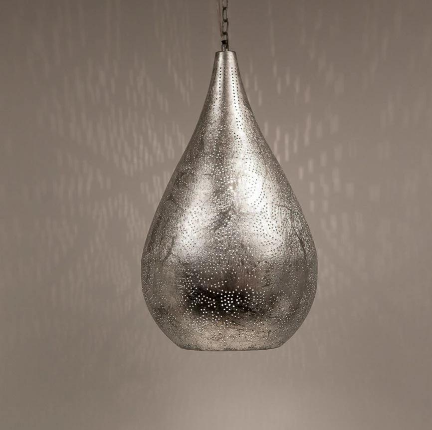 Hanglamp Ameera zilver druppel by Orientaals