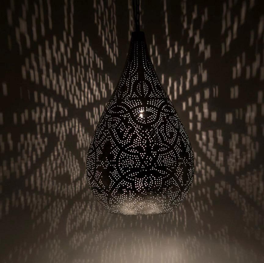 Hanglamp Ameera zilver druppel by Orientaals
