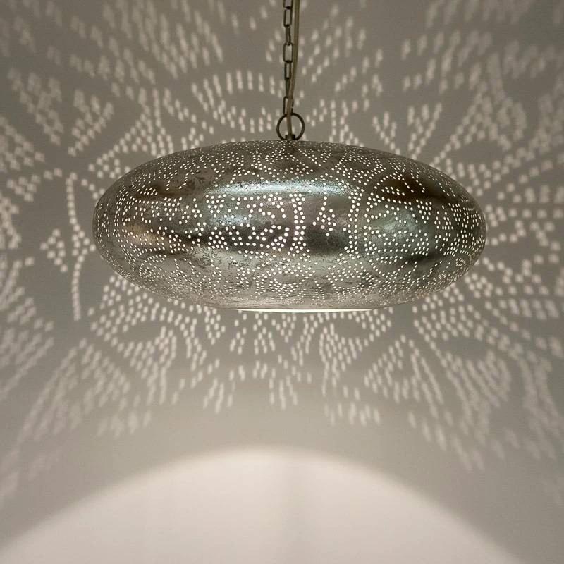 Hanglamp Ameera zilver elipse by Orientaals
