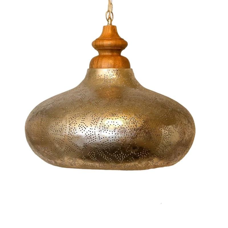 Hanglamp Ameera zilver wood 53 cm by Orientaals