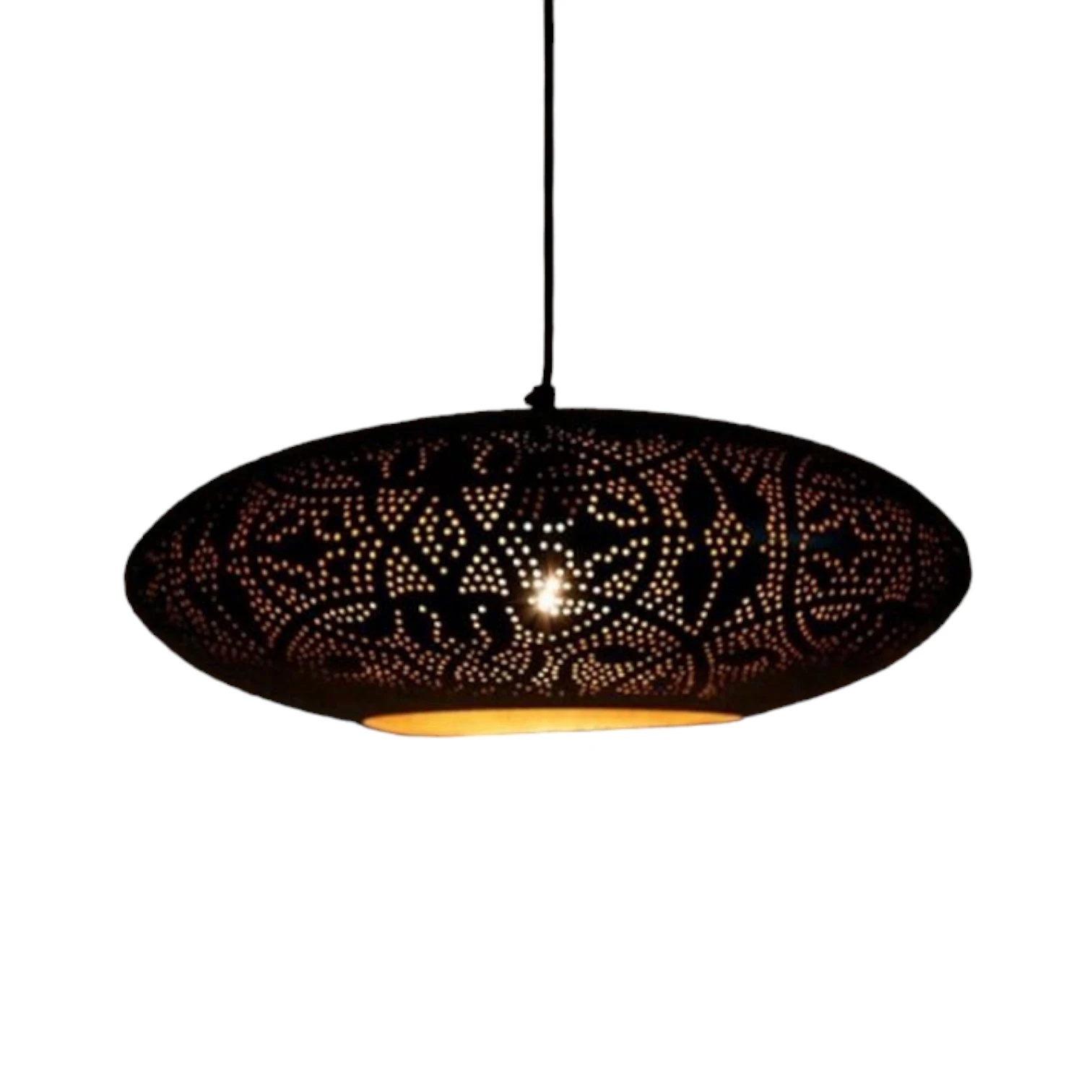 Hanglamp Ameera zwart/goud elipse by Orientaals
