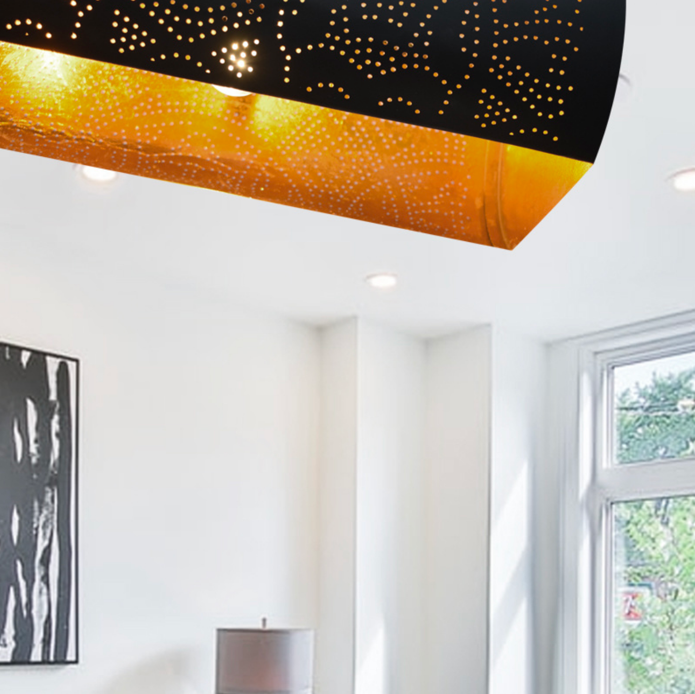 Hanglamp Ameera vintage zwart/goud horizontaal - depauwwonen