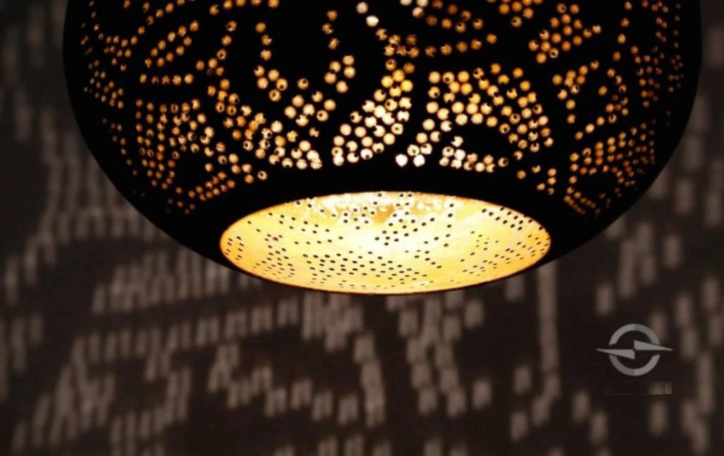 Hanglamp Ameera Union zwart/goud in 2 maten by Orientaals