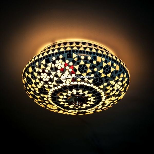 Plafonniere Cantara zwart-wit in 3 maten - depauwwonen