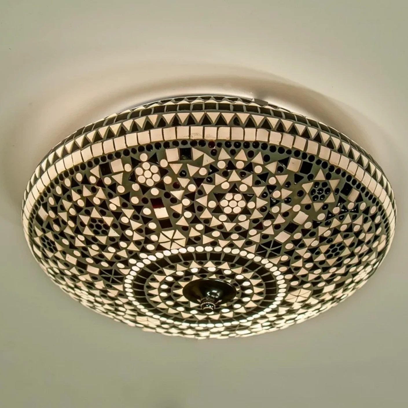 Plafonniere Cantara zwart-wit in 3 maten by Orientaals