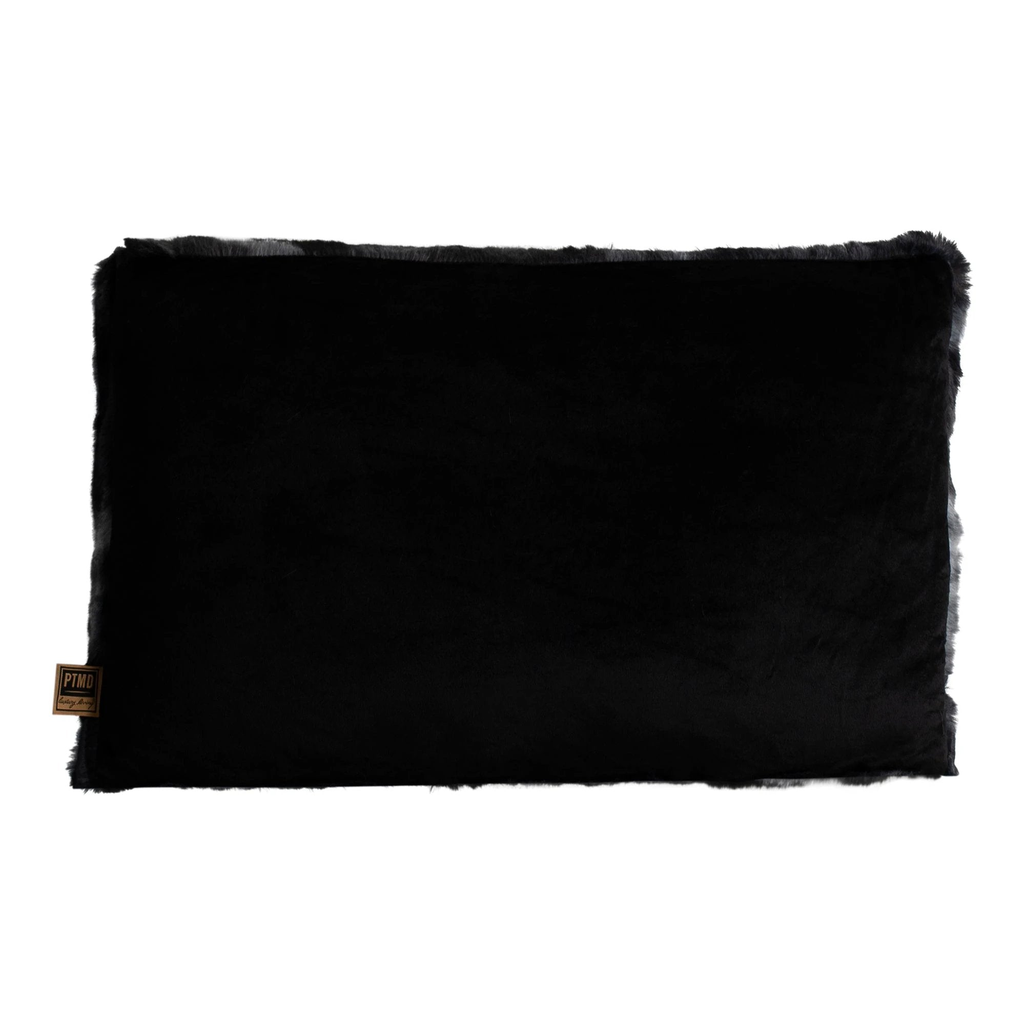 Rechthoekig Linde zwart faux fur kussen van PTMD met zachte, pluizige vacht voor een luxe interieuraccent