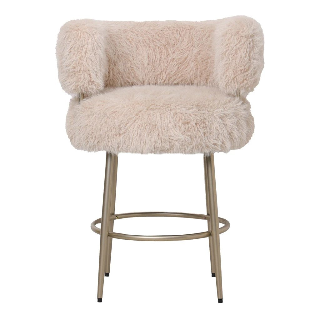 Hair barstoel Cream met metalen onderstel by PTMD