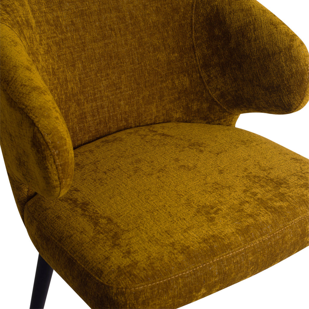 Fiori Yellow 6057 dining chair black wood legs - depauwwonen