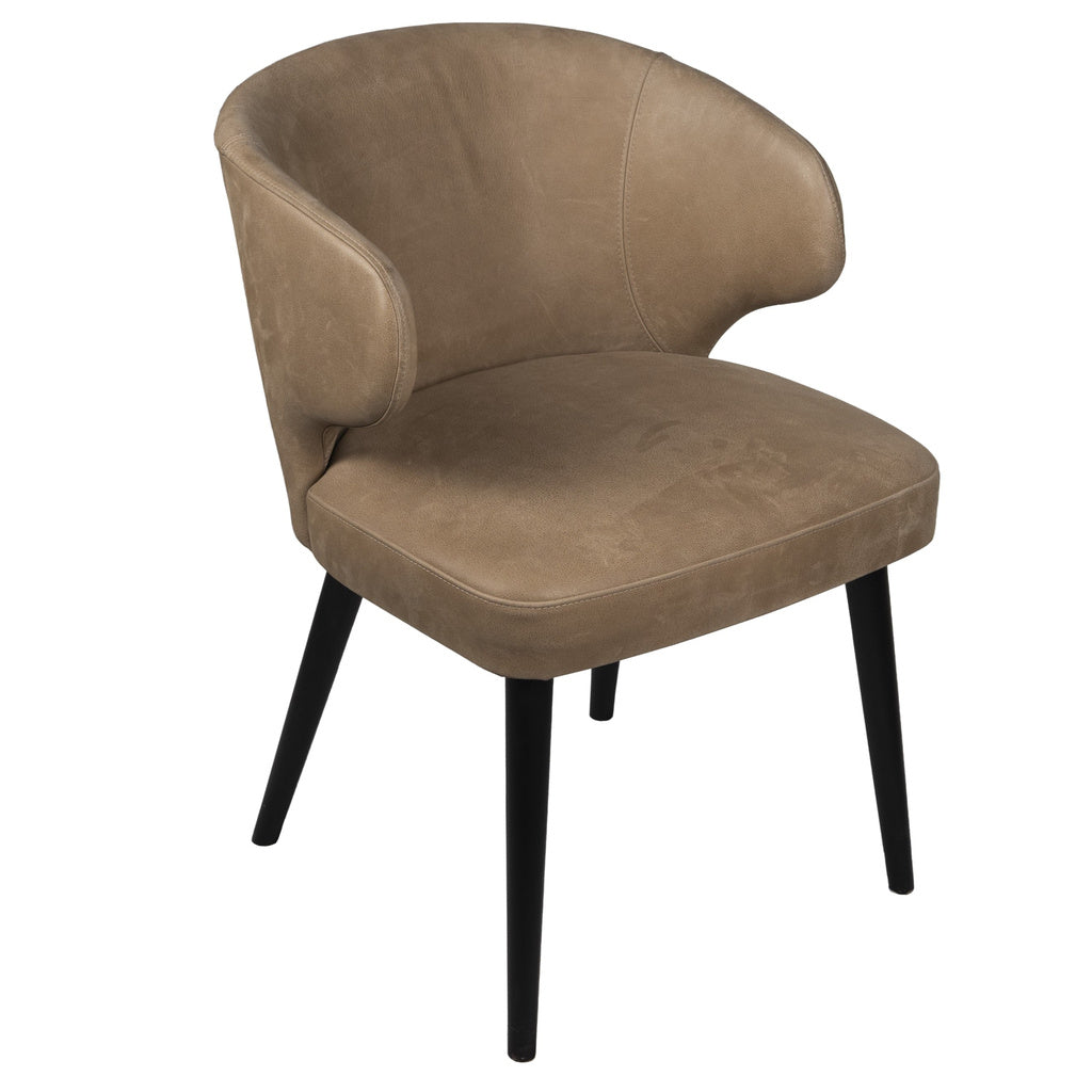 Fiori Taupe terra leather dining chair - depauwwonen