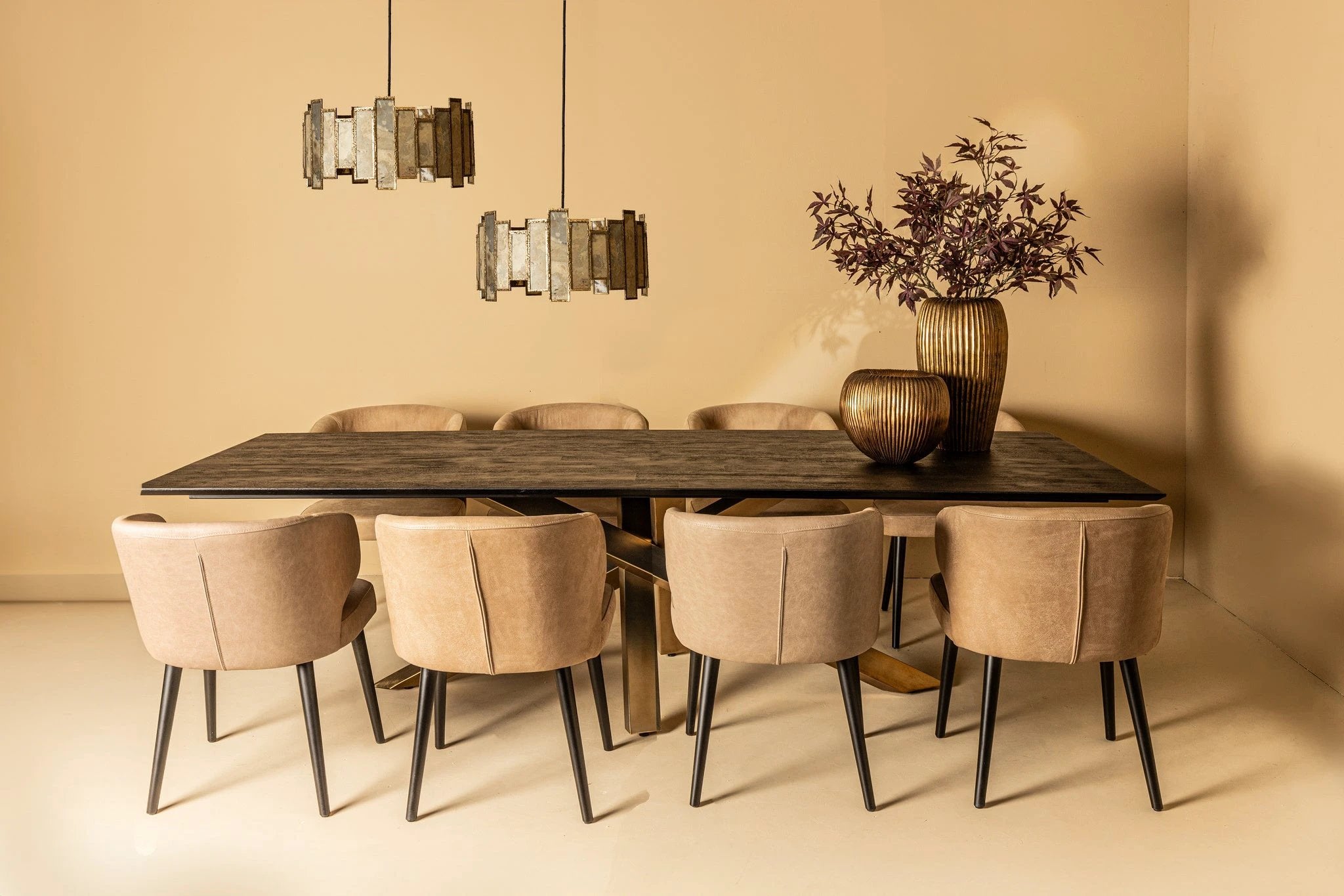 Eetkamerstoel Fiori Leer | Antraciet by PTMD