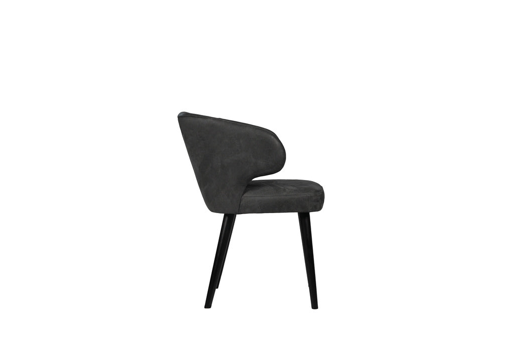 Fiori Anthracite terra leather dining chair - depauwwonen