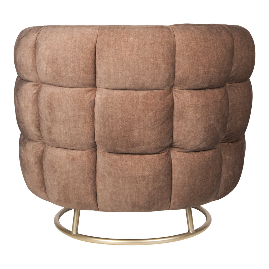 Pluizige roze fauteuil vogue 3 antilope gouden onderstel - depauwwonen