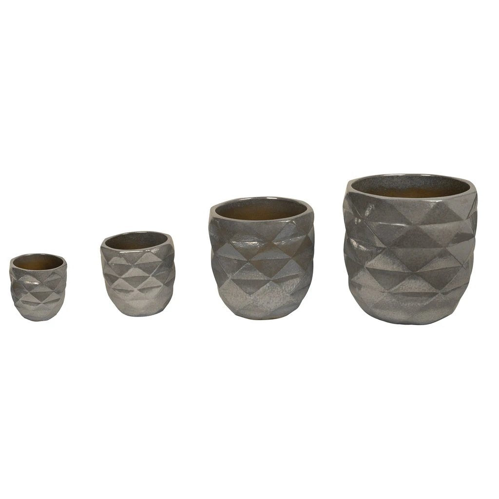 Lotte Parel geglazuurde keramische pot diamantstructuur SV4 by PTMD