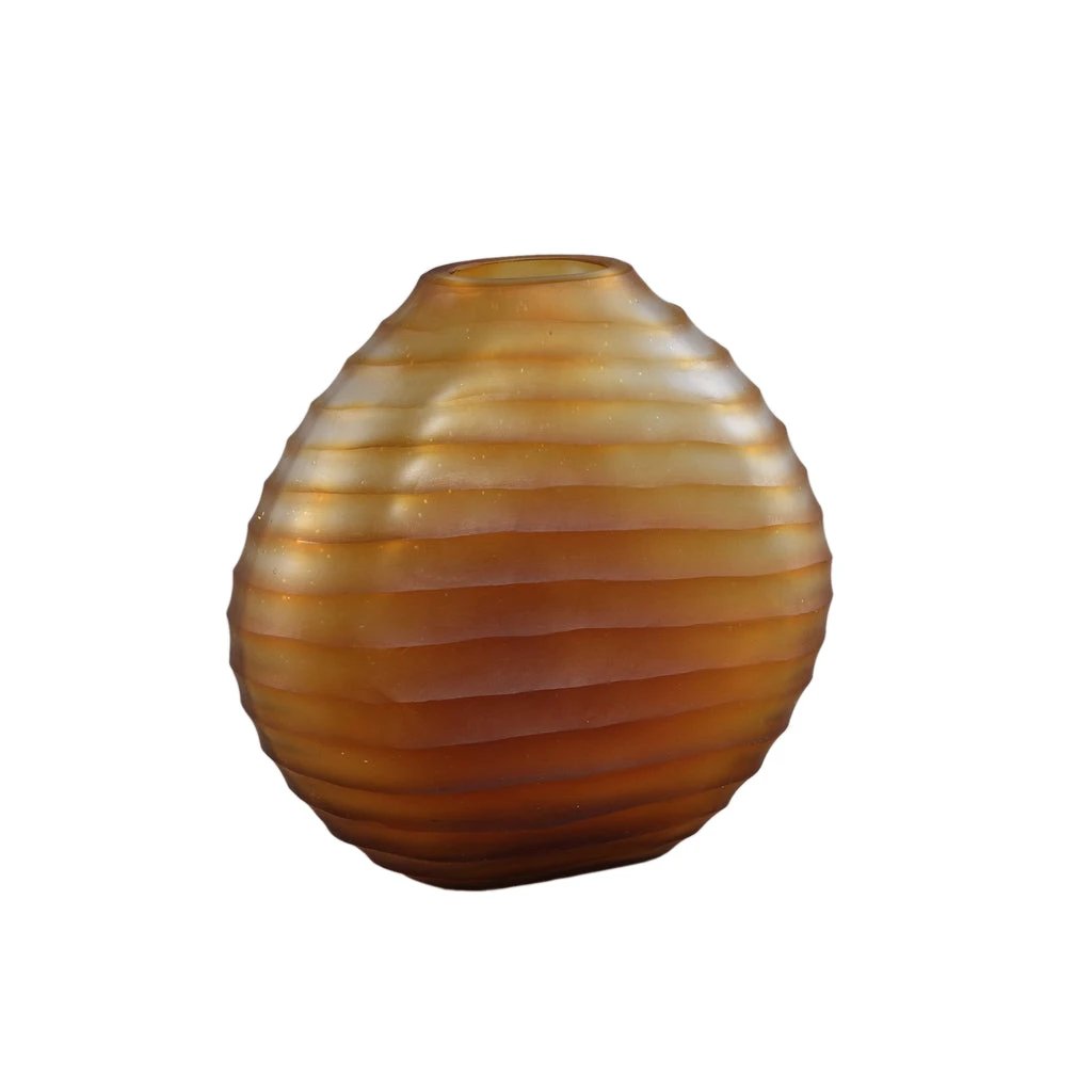 Lavanya Brown glazen ovale vaas L by PTMD