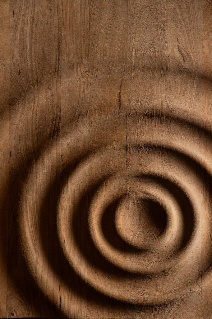 Mattin Natuurlijke mangohouten cirkel wandpaneel rechthoekig - depauwwonen