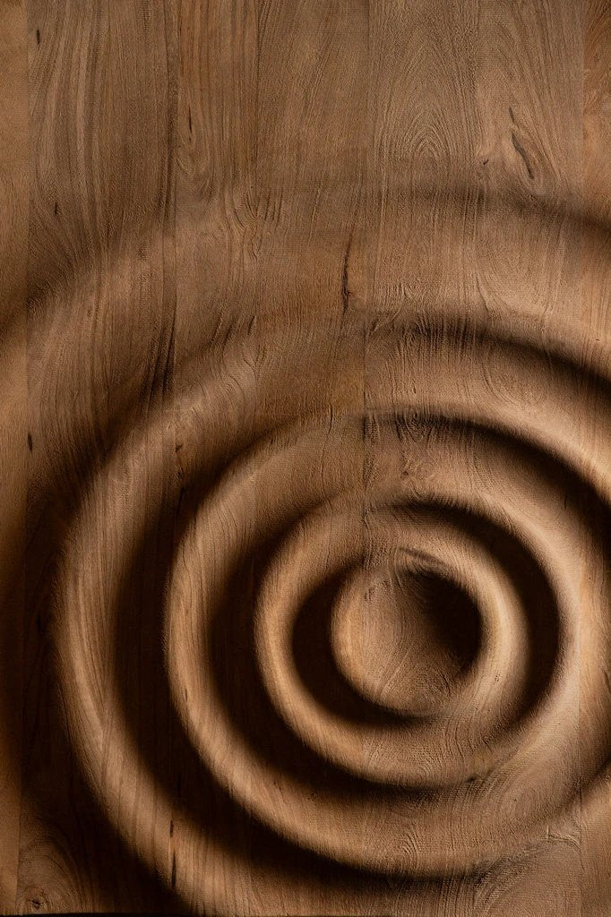 Mattin Natuurlijke mangohouten cirkel wandpaneel rechthoekig by PTMD