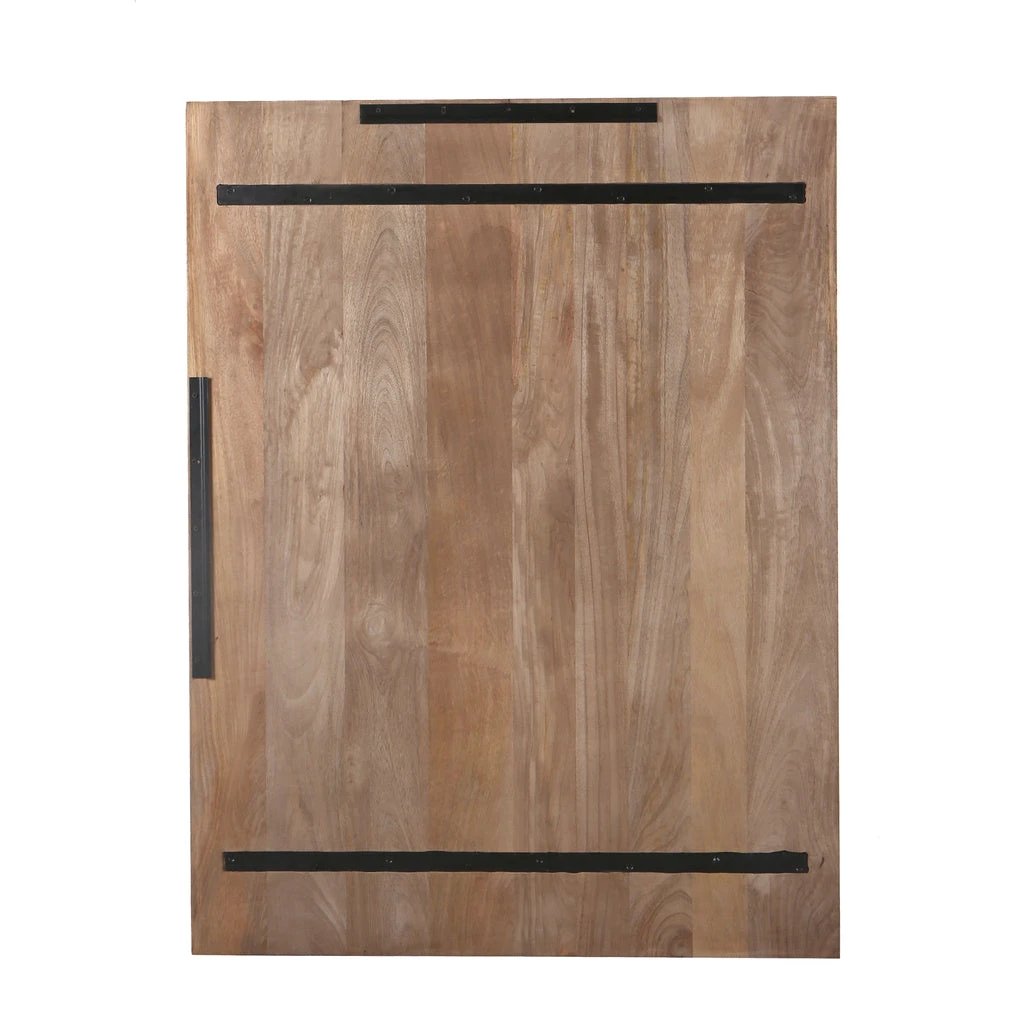 Mattin Natuurlijke mangohouten cirkel wandpaneel rechthoekig by PTMD