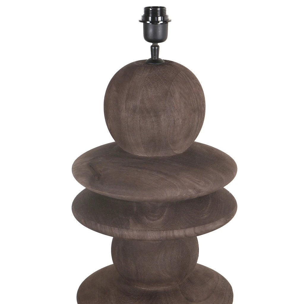 Callain Brown mangohouten vloerlampvoet rond by PTMD