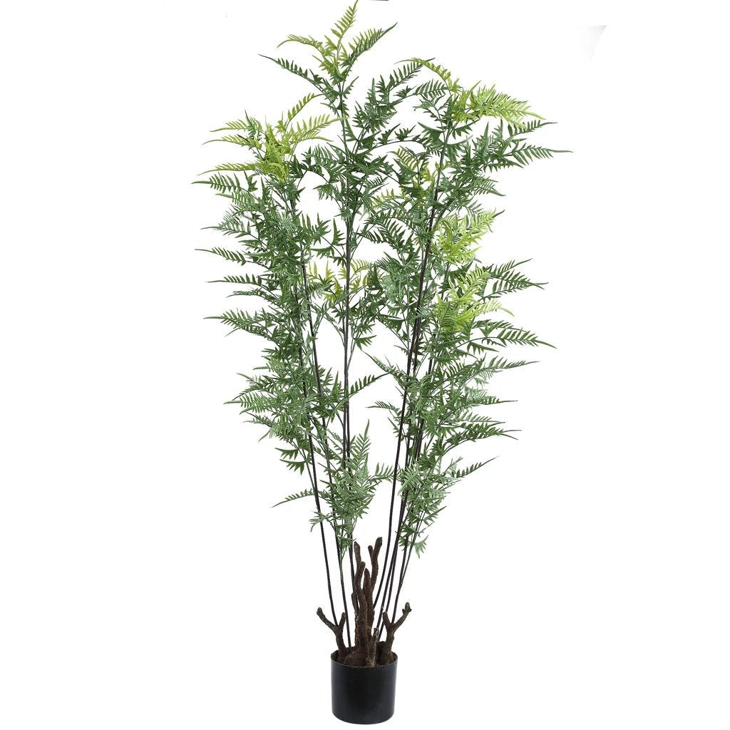 Kunstplant paardestaart varen in zwarte pot groot by PTMD