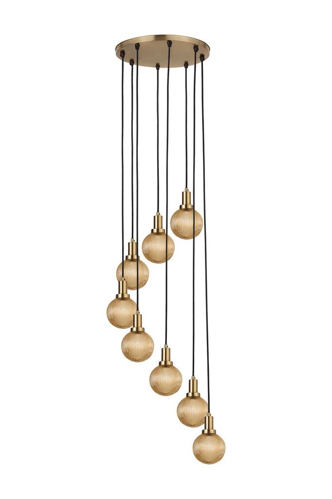 Juliet Amber glazen hanglamp 8 stuks swirl by PTMD