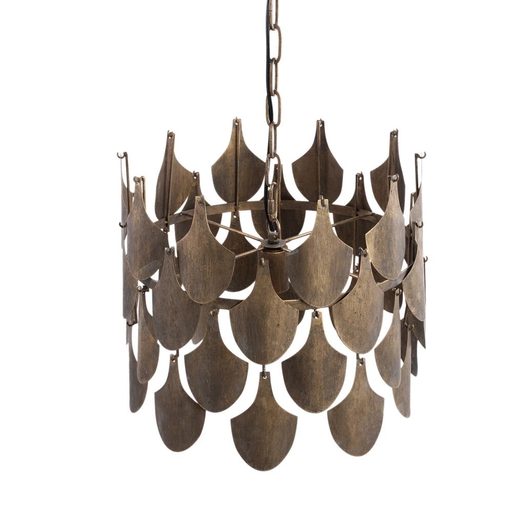 Linnes Messing metalen hanglamp schalen rond by PTMD