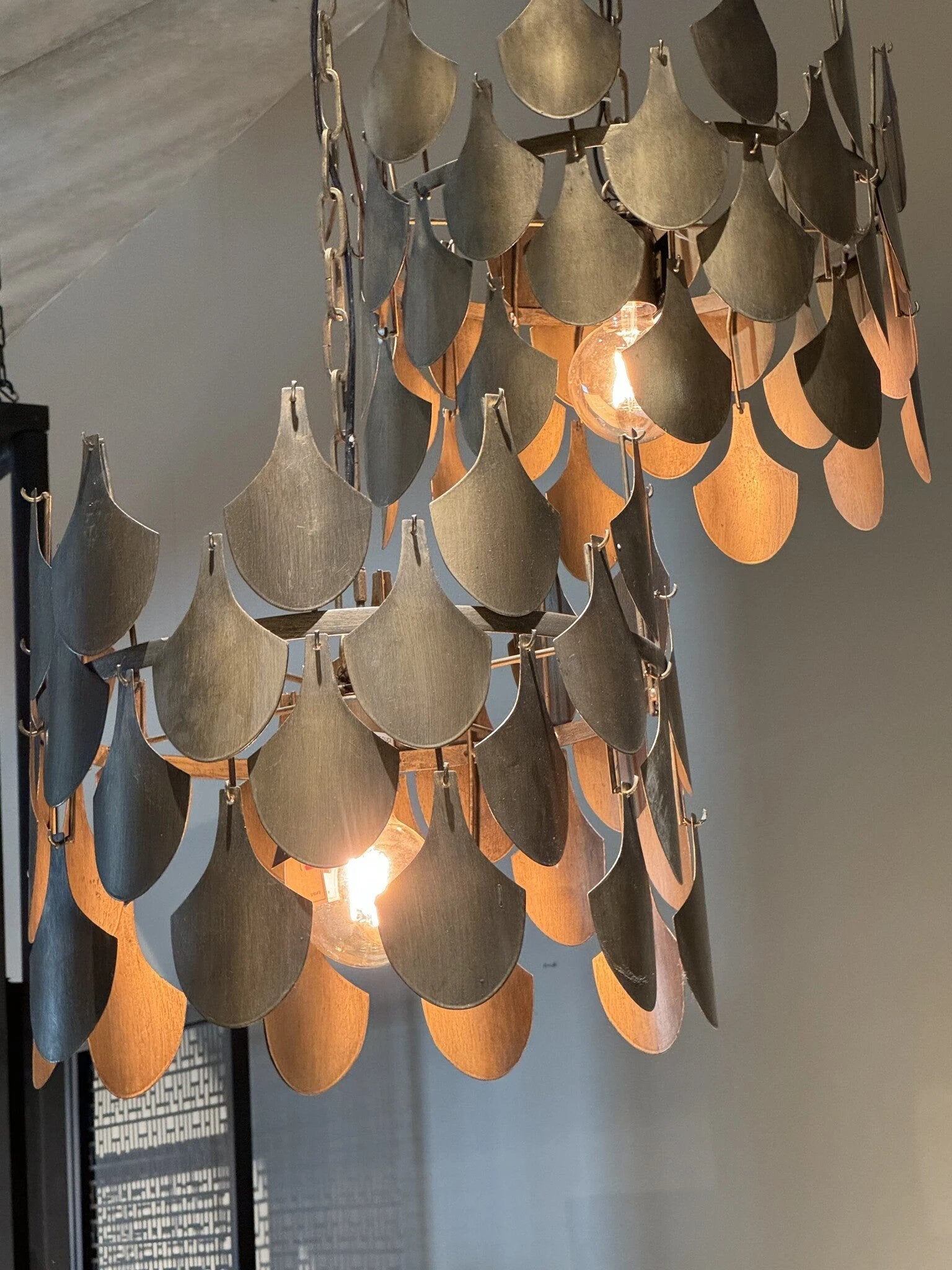 Linnes Messing metalen hanglamp schalen rond by PTMD